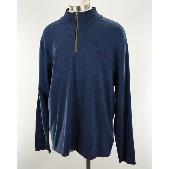 Cable Stitch Women's Half Zip Cotton Pullover Sweater - Loose V-Neck Rib-Knit Top - View #12